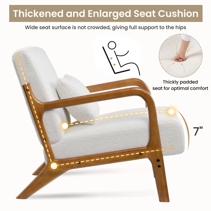 Sherpa Accent Chair with Curved Armrests