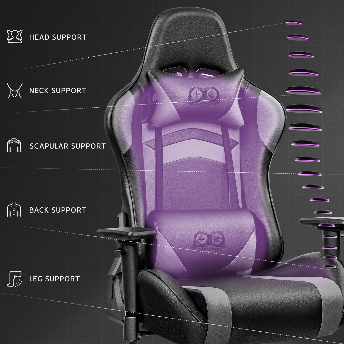 Ergonomic Gaming Chair with 3D Armrests