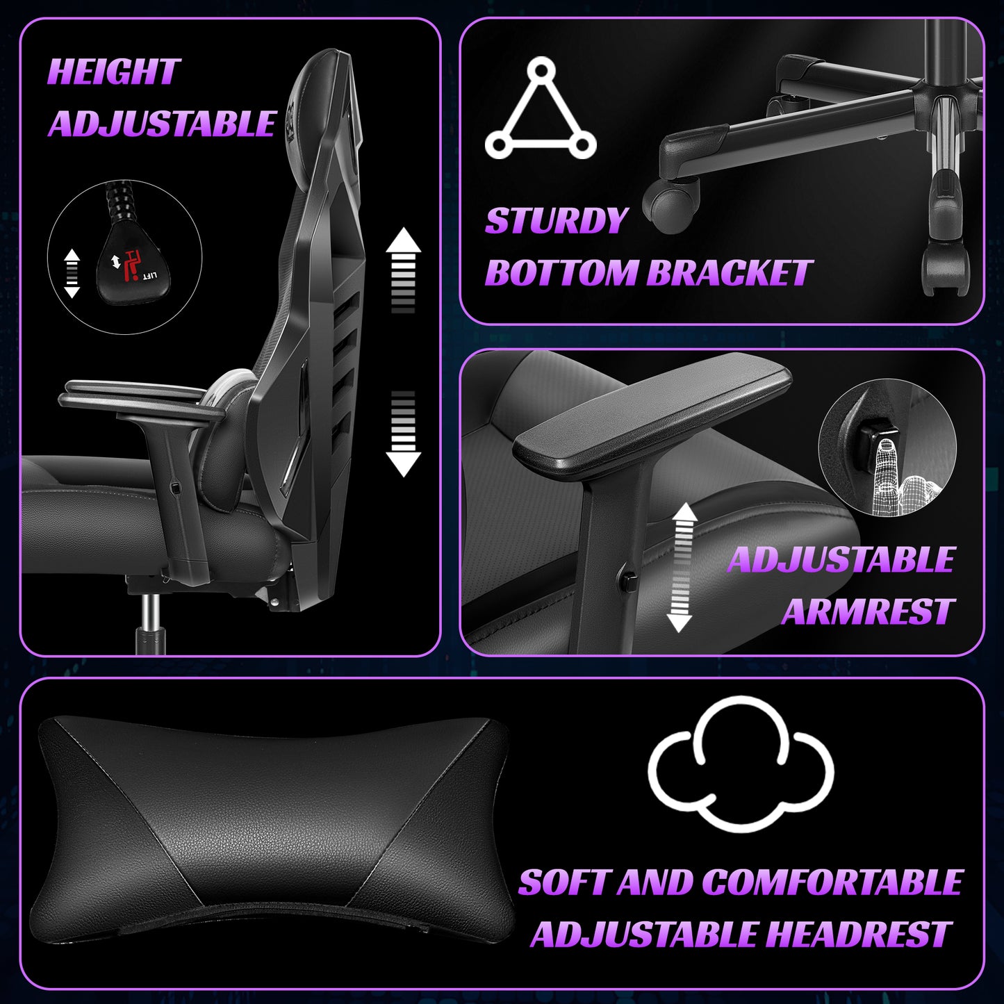Reclining Ergonomic PU Leather Gaming Chair