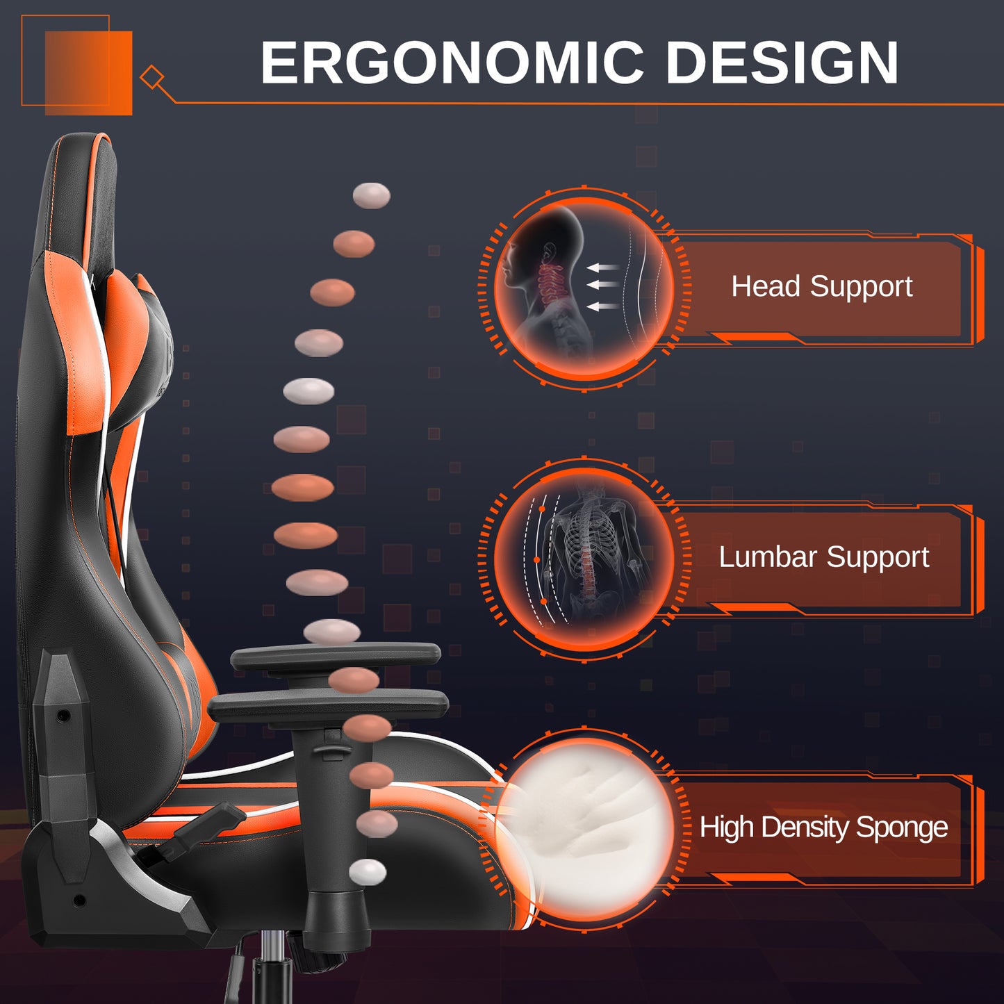 Ergonomic Gaming Chair with 3D Armrests