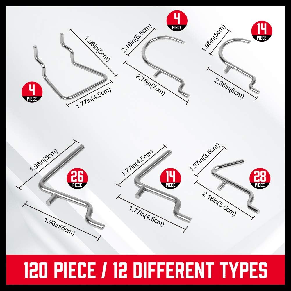HORUSDY-120PCS Pegboard Hooks Set (SDY97748) - Futu With . . .