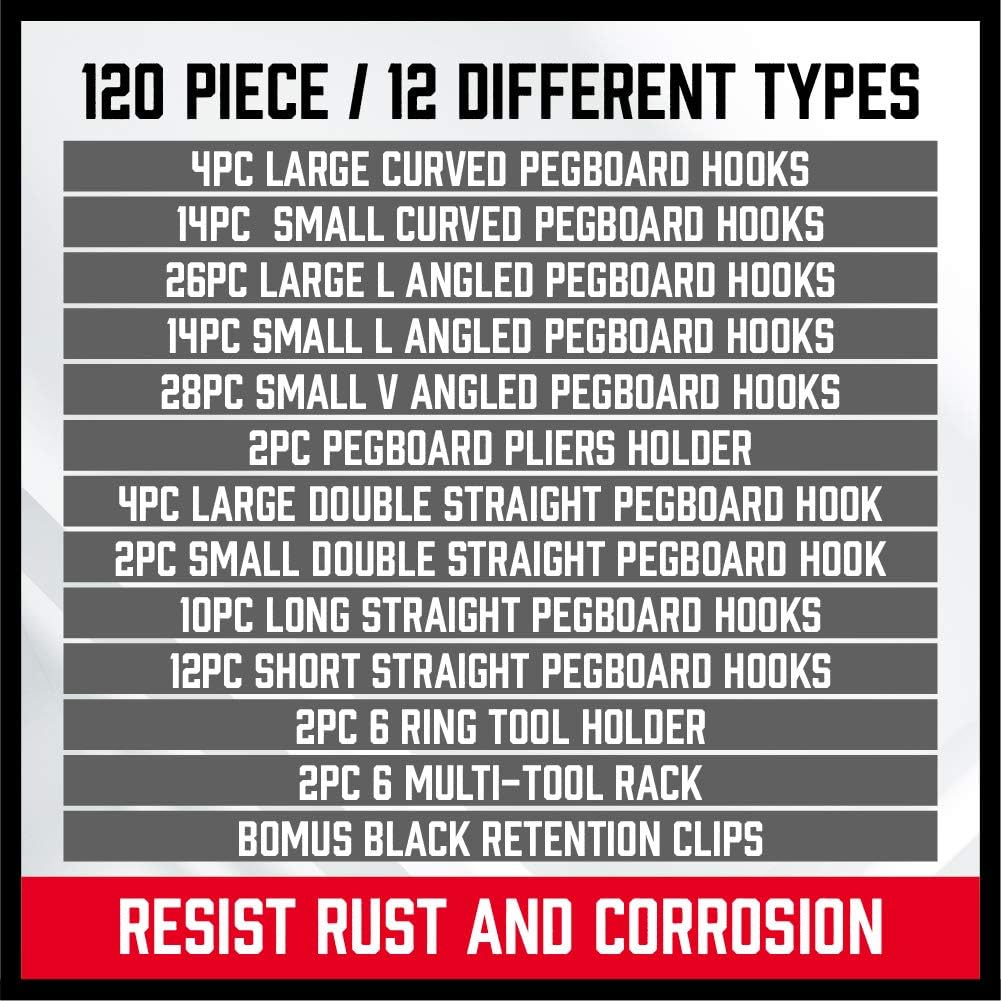 HORUSDY-120PCS Pegboard Hooks Set (SDY97748) - Futu With . . .