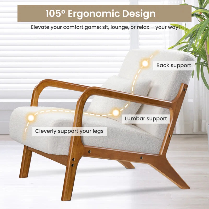 Sherpa Accent Chair with Curved Armrests