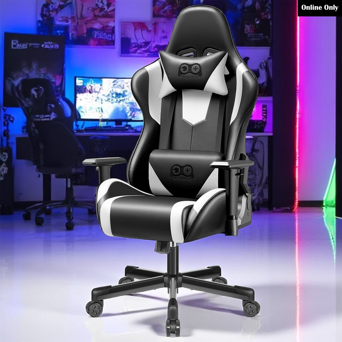 Ergonomic Gaming Chair PU Leather Recliner