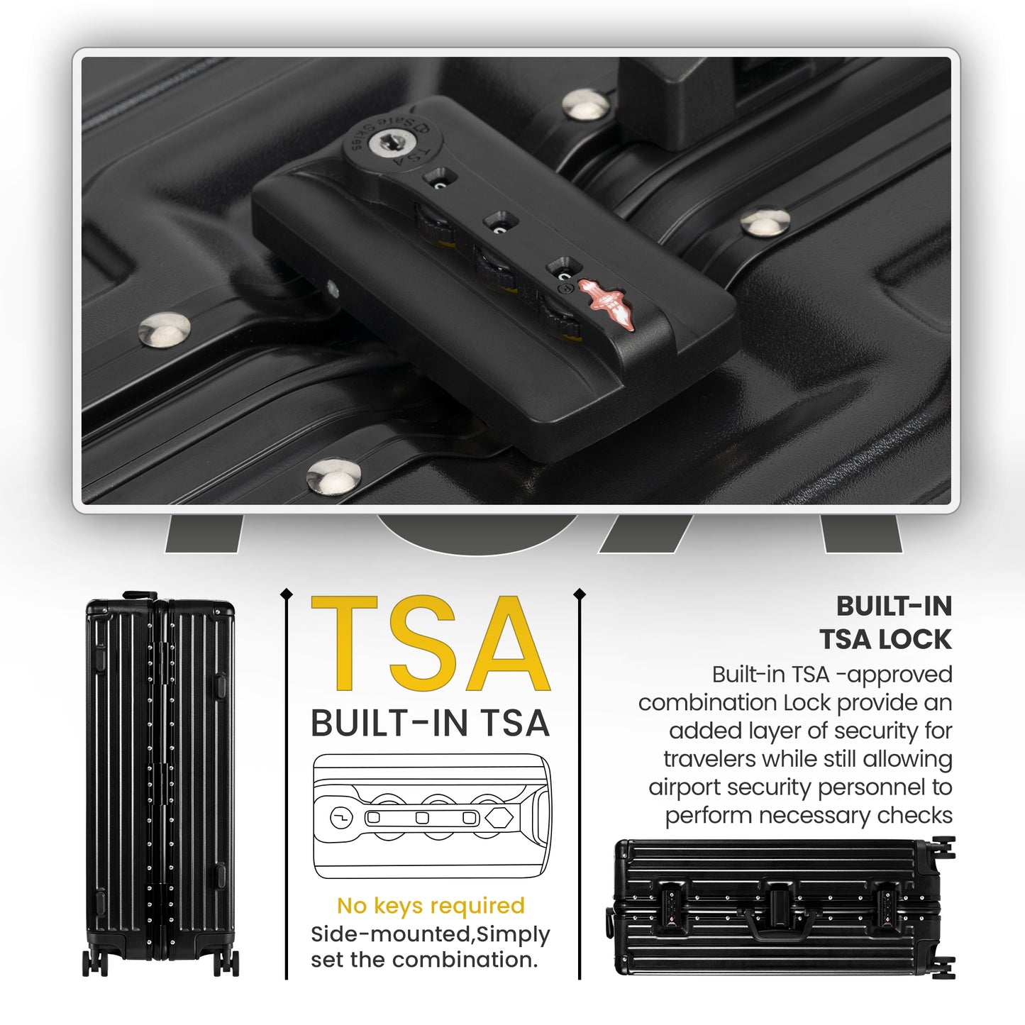Lightweight ABS Suitcase with TSA Lock & Spinner Wheels