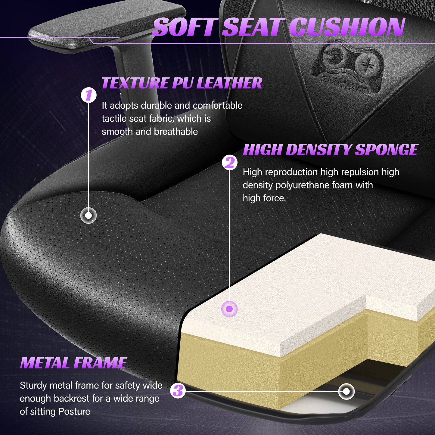 Reclining Ergonomic PU Leather Gaming Chair