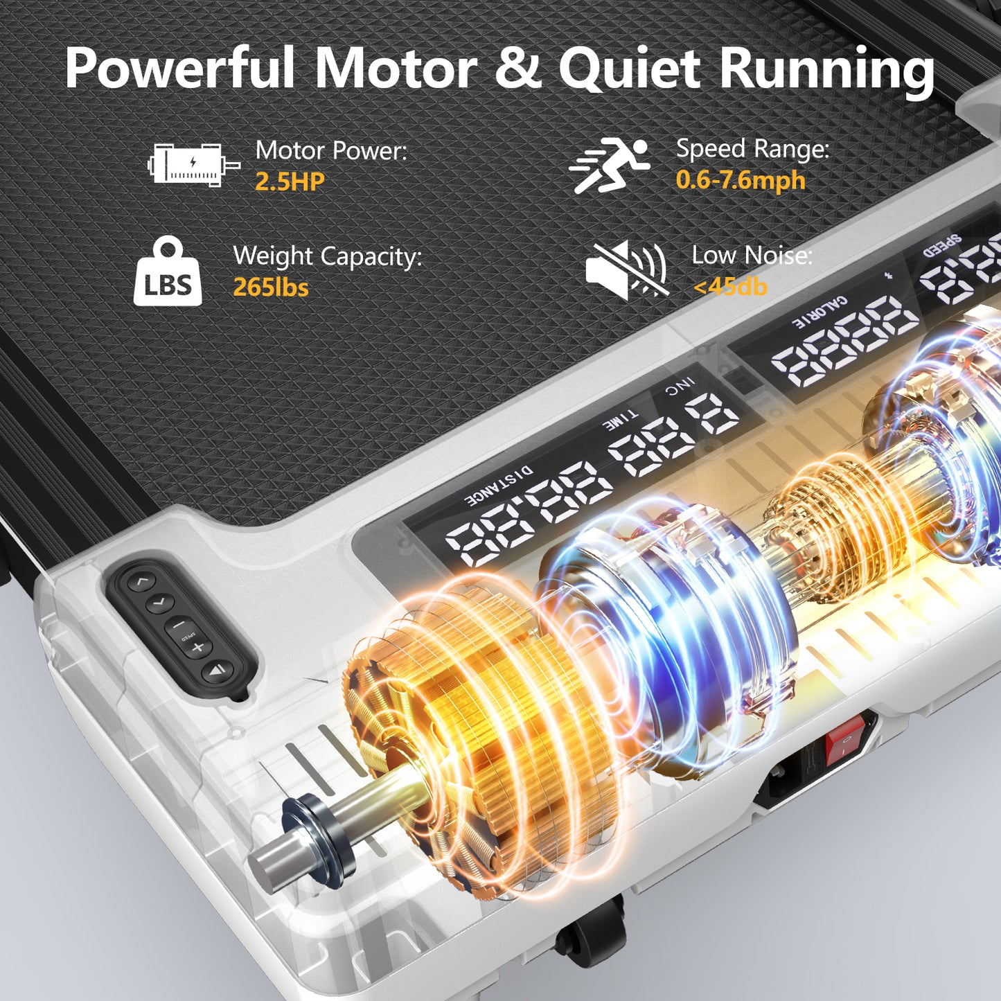 Electric Incline Walking Pad with Foldable Handrail