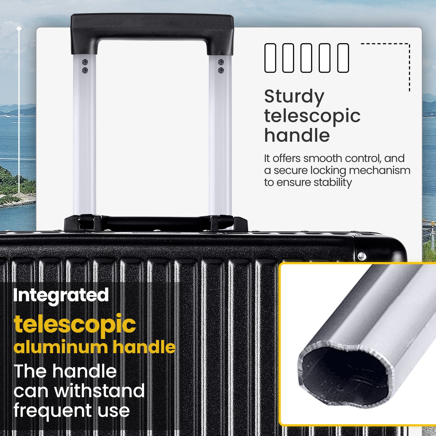 Lightweight ABS Suitcase with TSA Lock & Spinner Wheels
