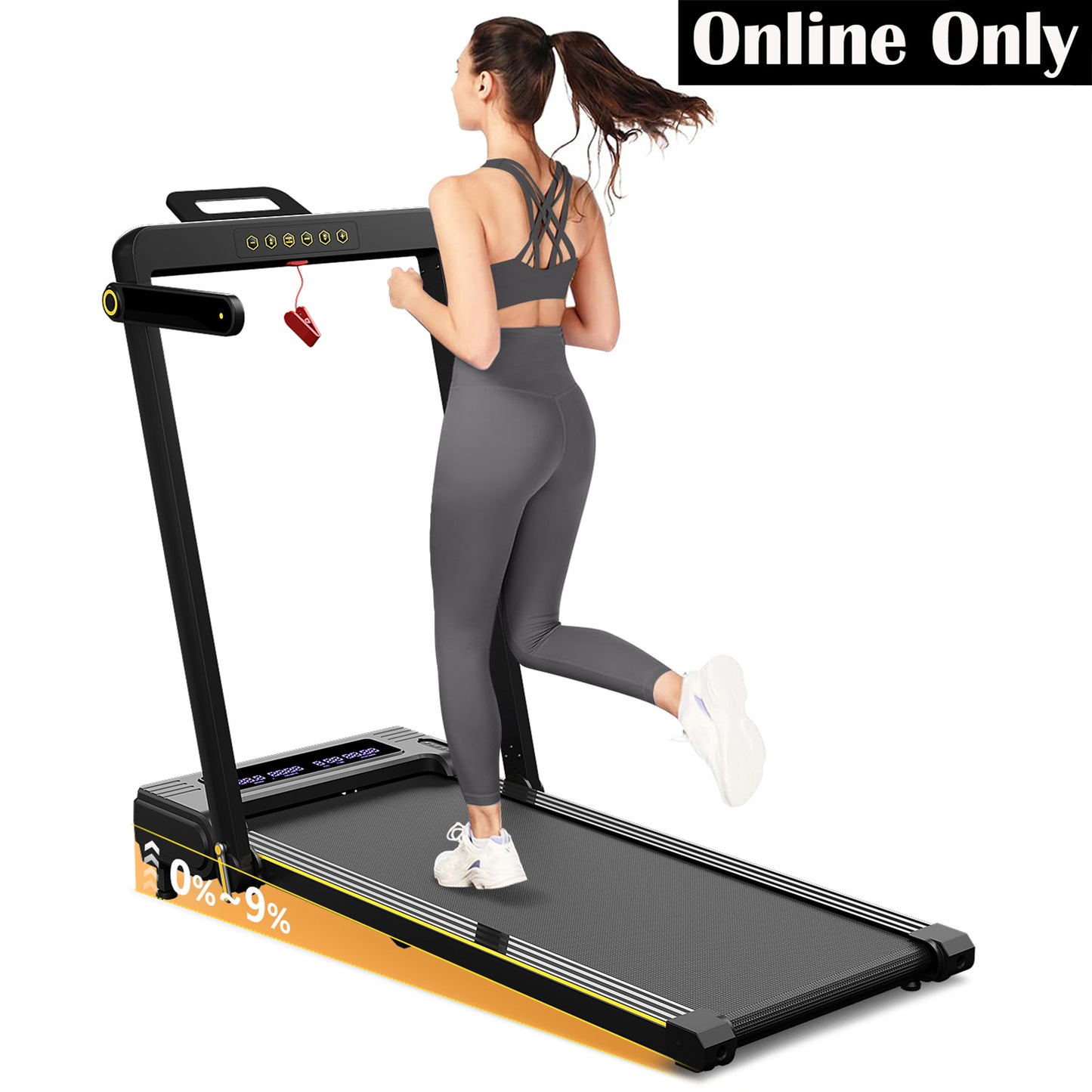 Electric Incline Walking Pad with Foldable Handrail