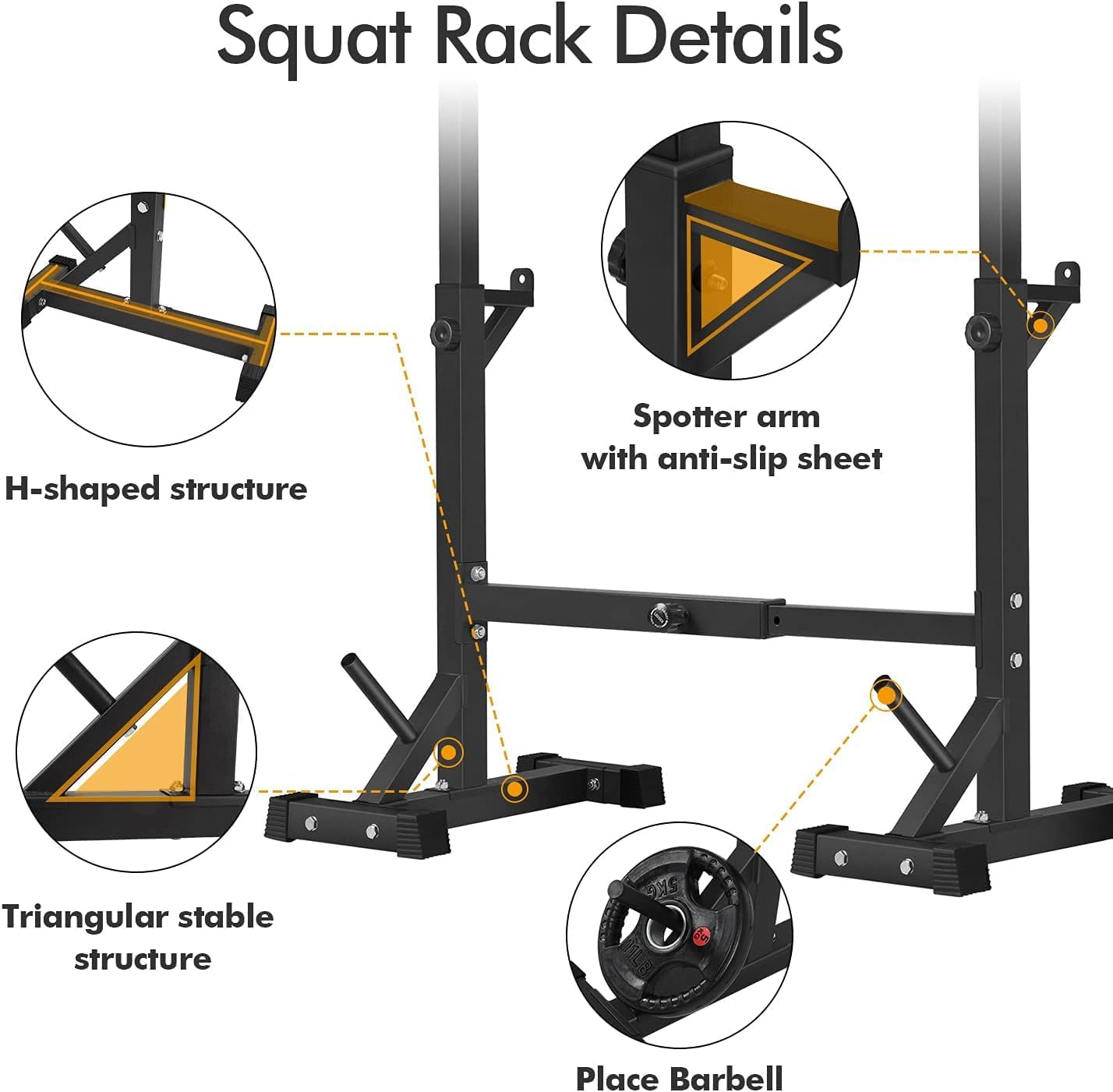 Heavy Duty Adjustable Squat Rack Stand