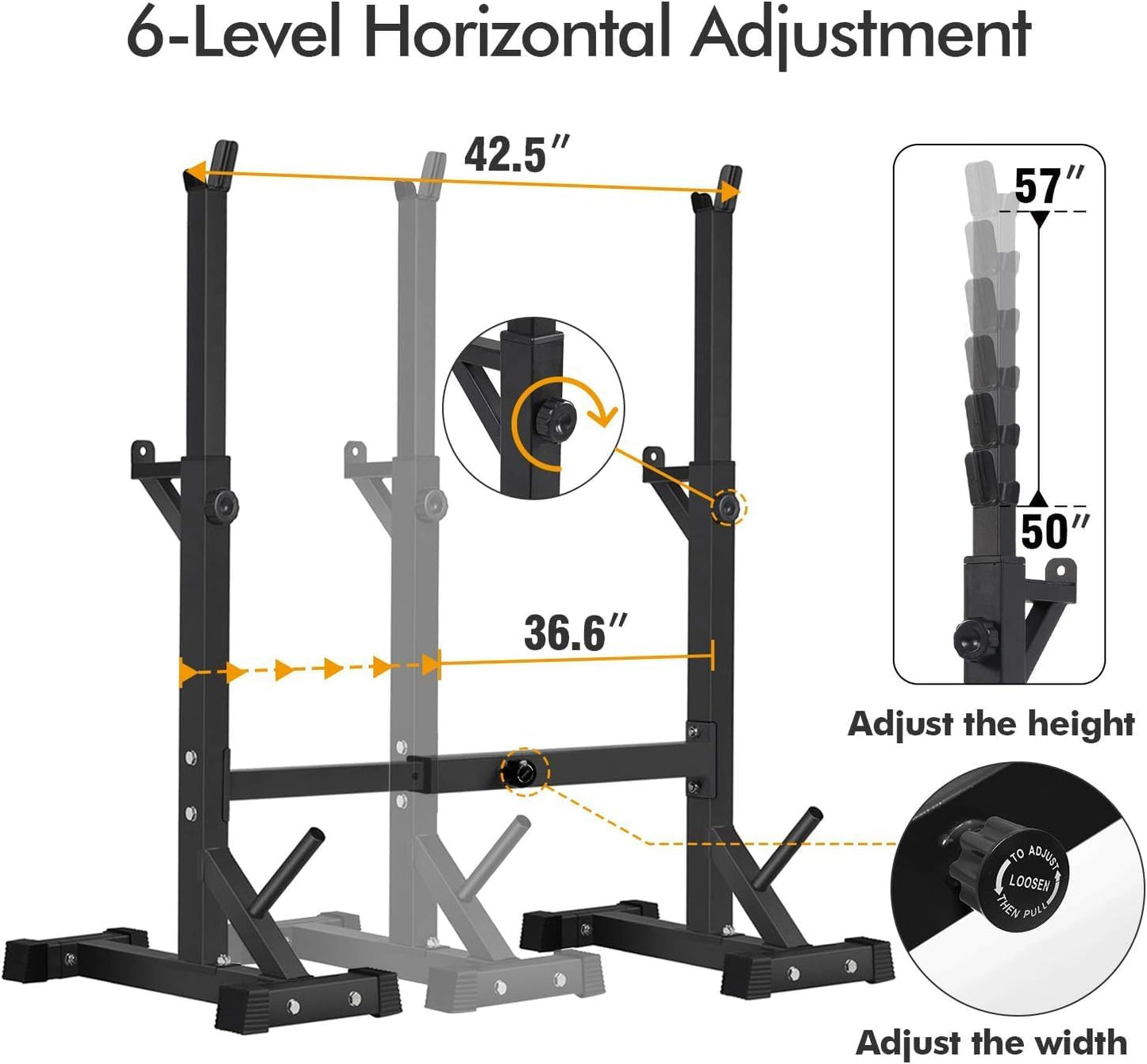 Heavy Duty Adjustable Squat Rack Stand