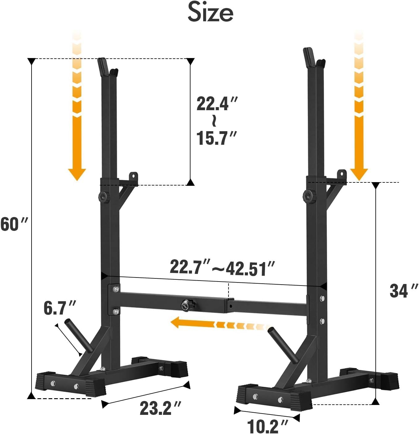 Heavy Duty Adjustable Squat Rack Stand