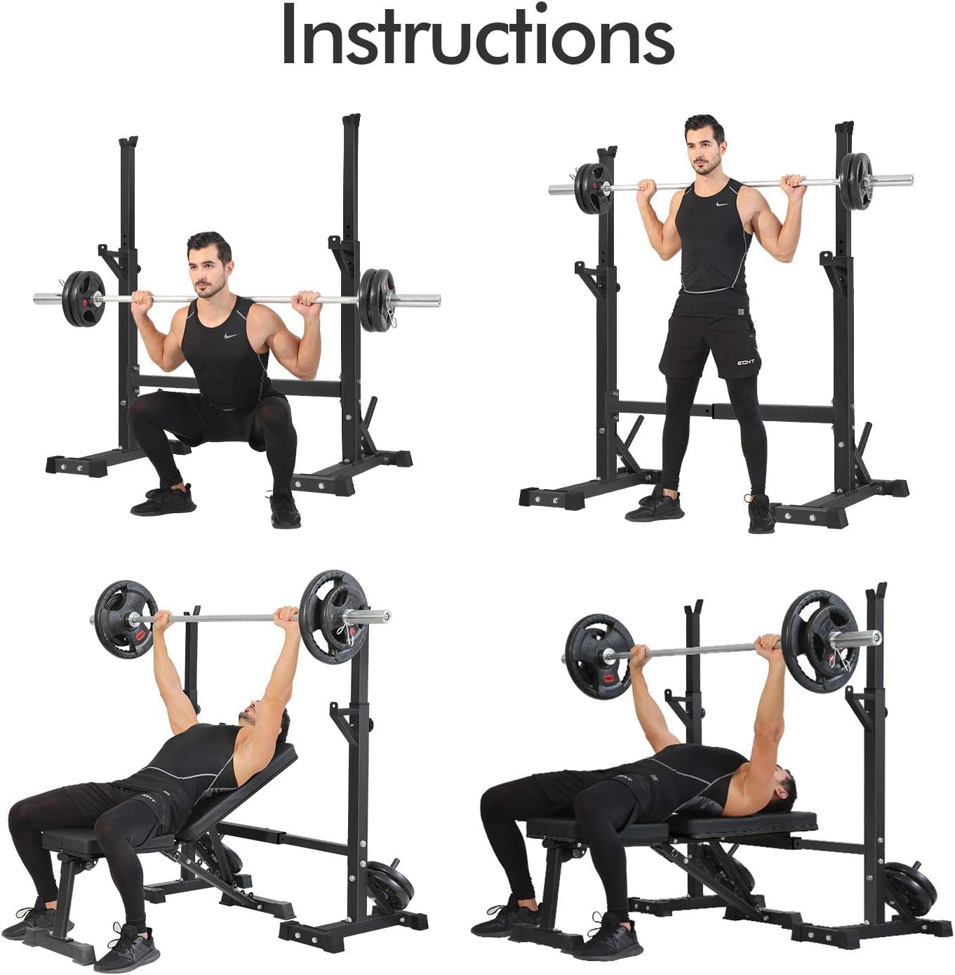Heavy Duty Adjustable Squat Rack Stand