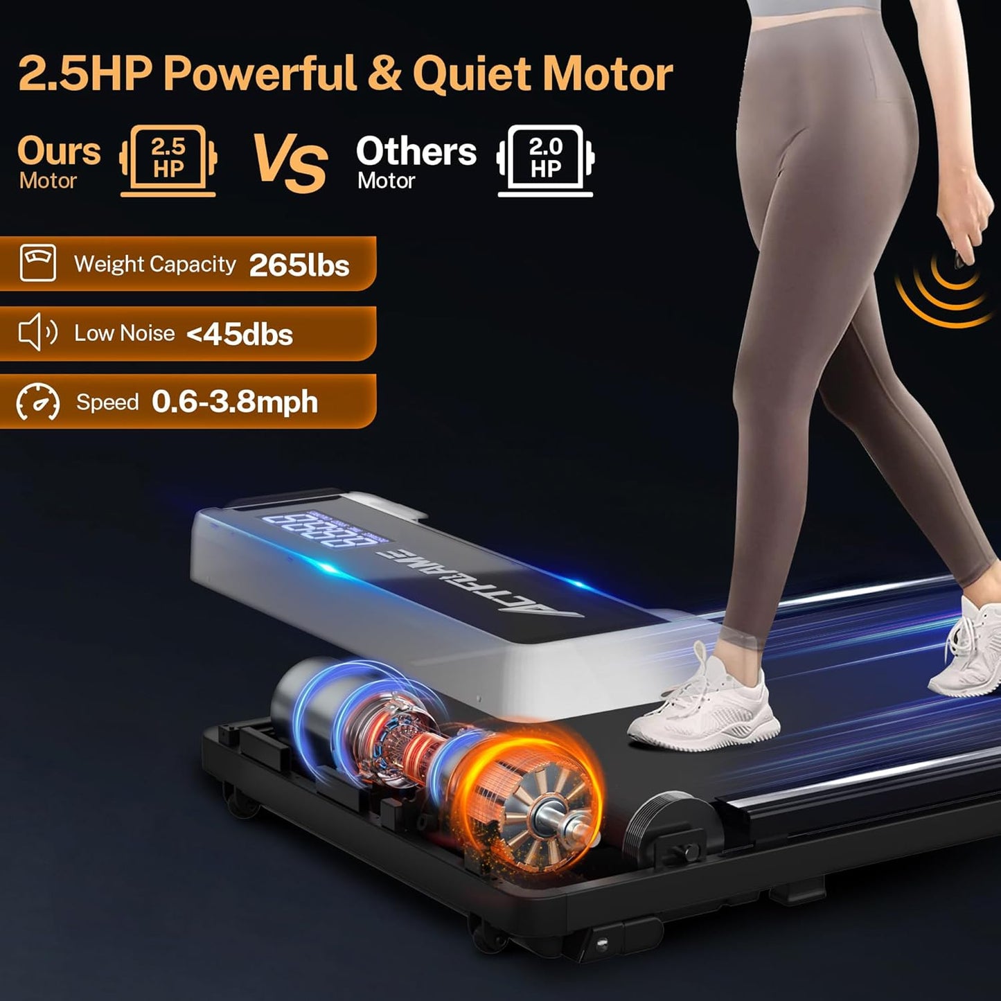 Incline Walking Pad Treadmill with Remote Control