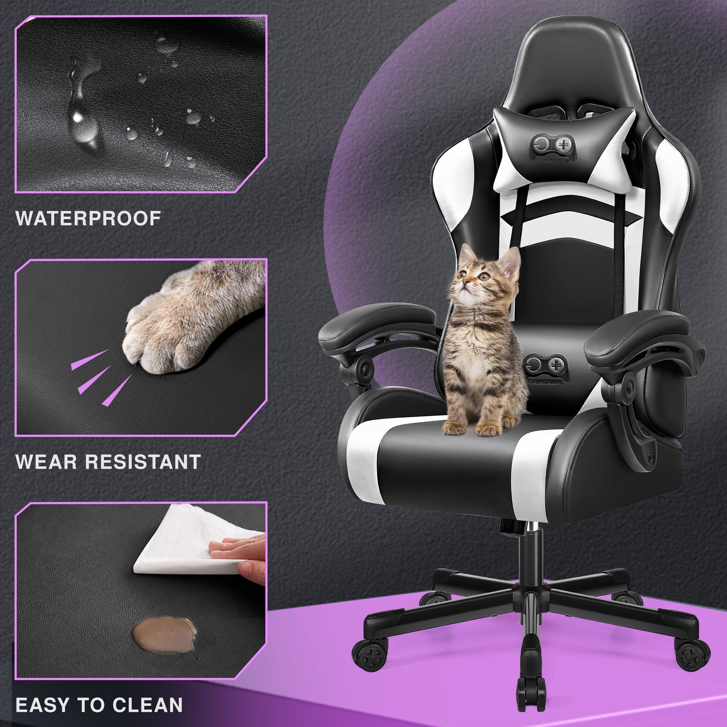 Ergonomic Gaming Chair with Linkage Armrest
