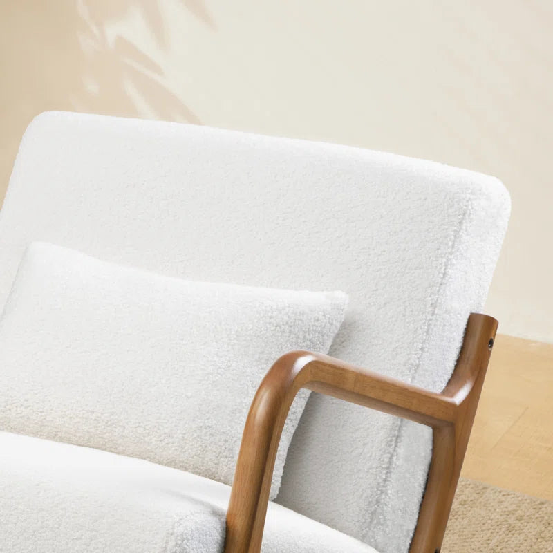 Sherpa Accent Chair with Curved Armrests