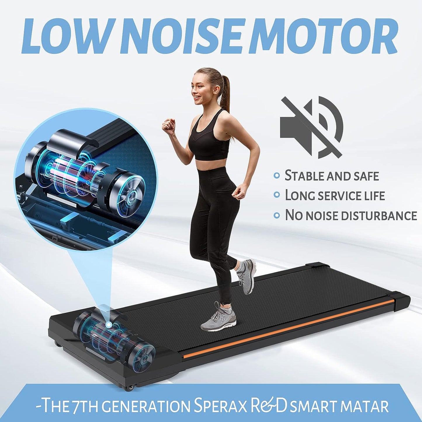 Portable Under Desk Treadmill with Remote Control