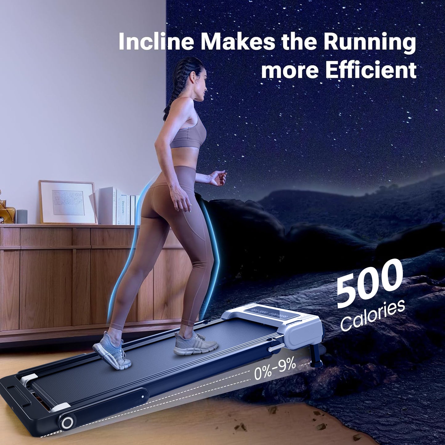 Electric Incline Walking Pad with Foldable Handrail