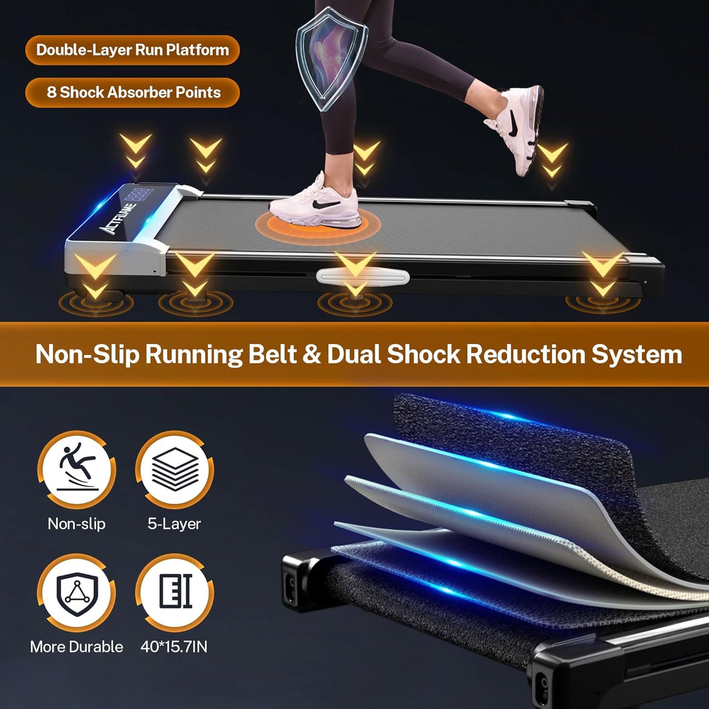 Incline Walking Pad Treadmill with Remote Control