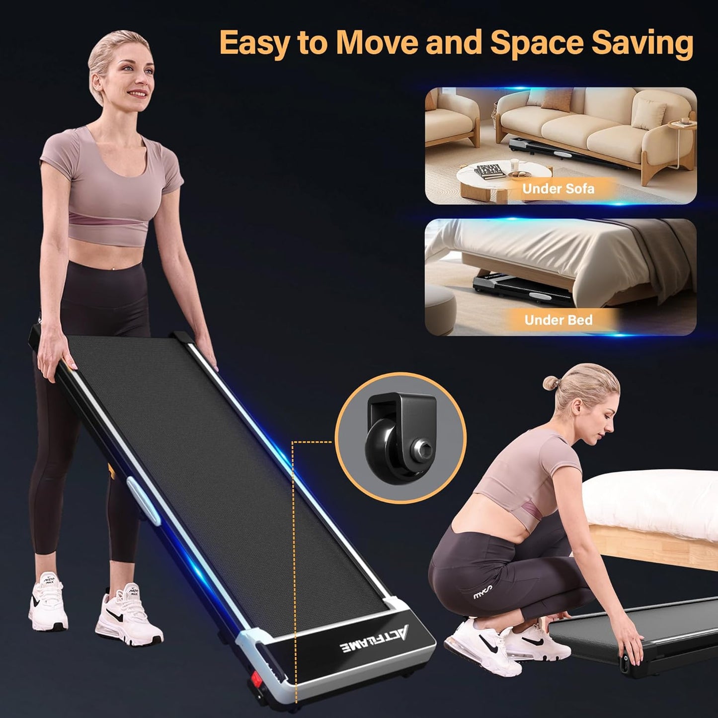 Incline Walking Pad Treadmill with Remote Control