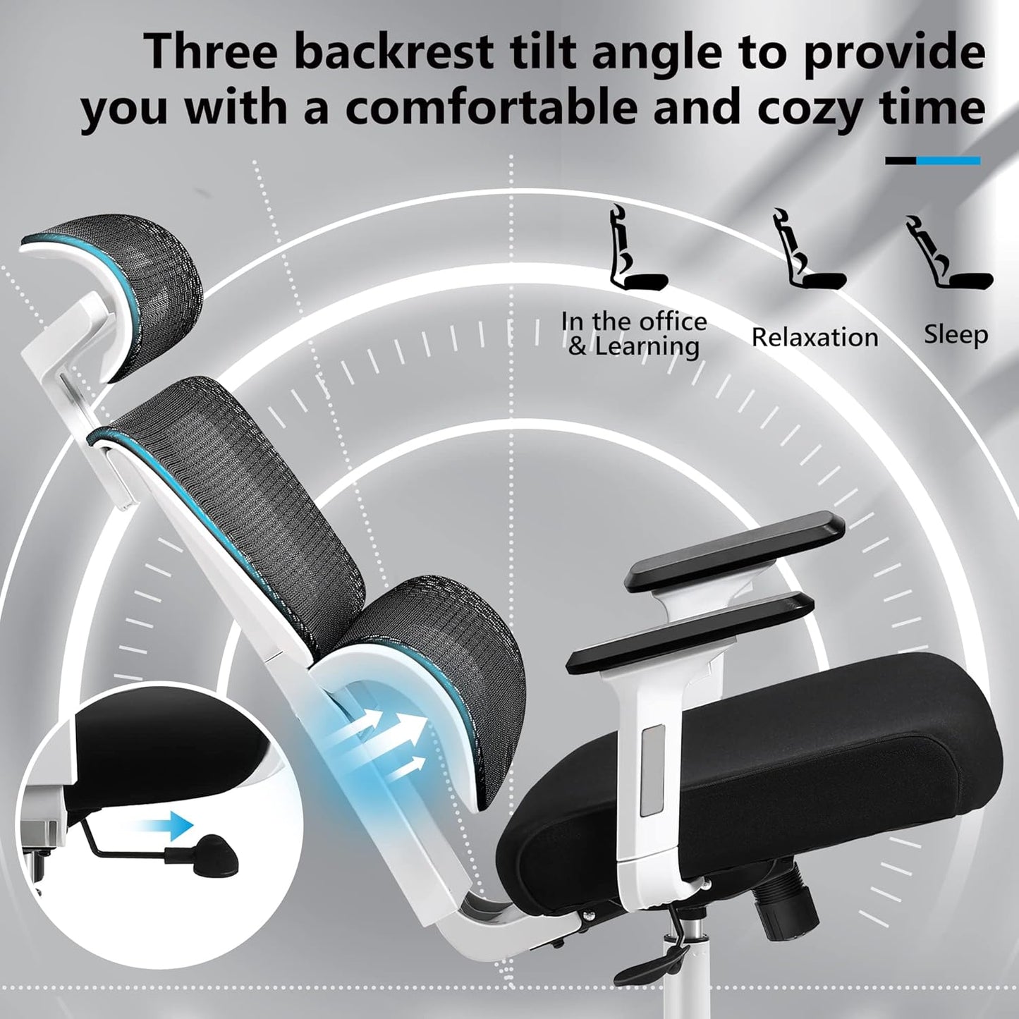 Ergonomic High Back Office Chair Adjustable Headrest