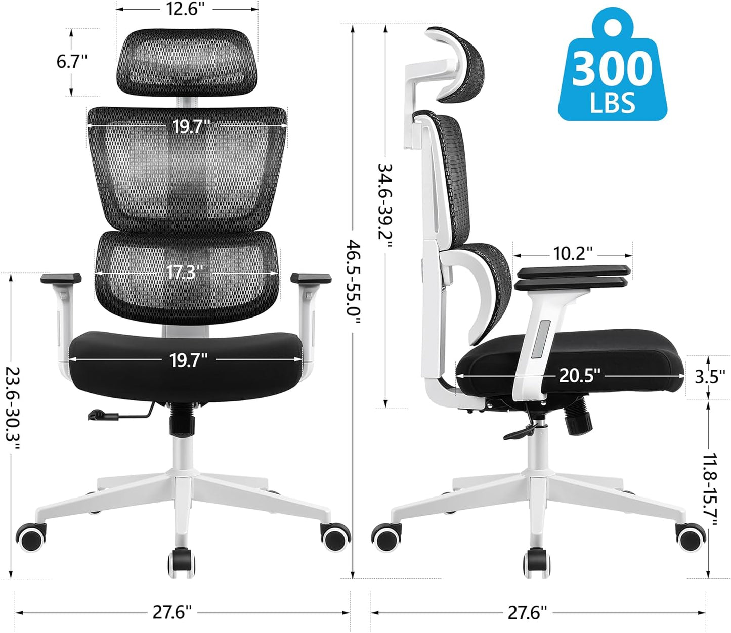 Ergonomic High Back Office Chair Adjustable Headrest