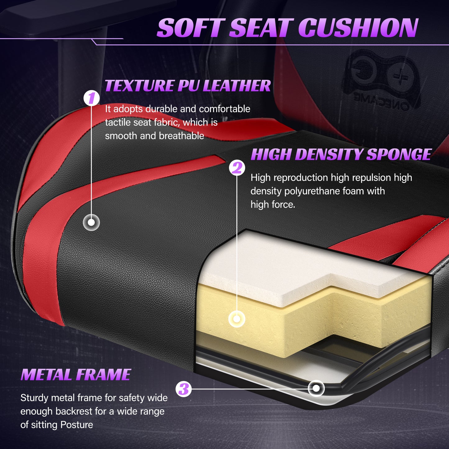Ergonomic Gaming Chair PU Leather Recliner