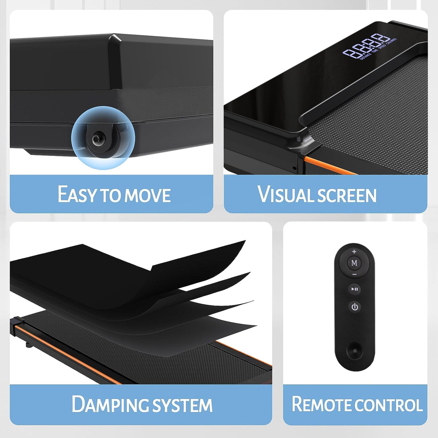 Portable Under Desk Treadmill with Remote Control