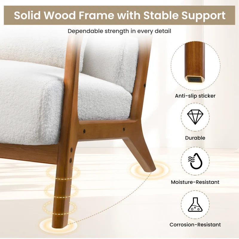 Sherpa Accent Chair with Curved Armrests