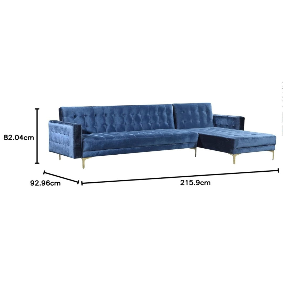 Amanadal Velvet Right Facing Sectional Sofa - Futu With . . .