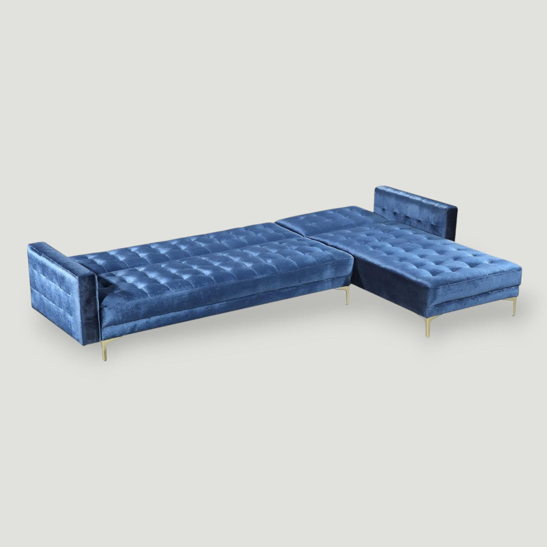 Amanadal Velvet Right Facing Sectional Sofa - Futu With . . .