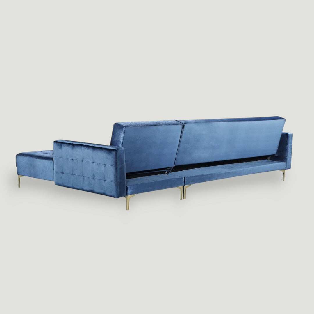 Amanadal Velvet Right Facing Sectional Sofa - Futu With . . .