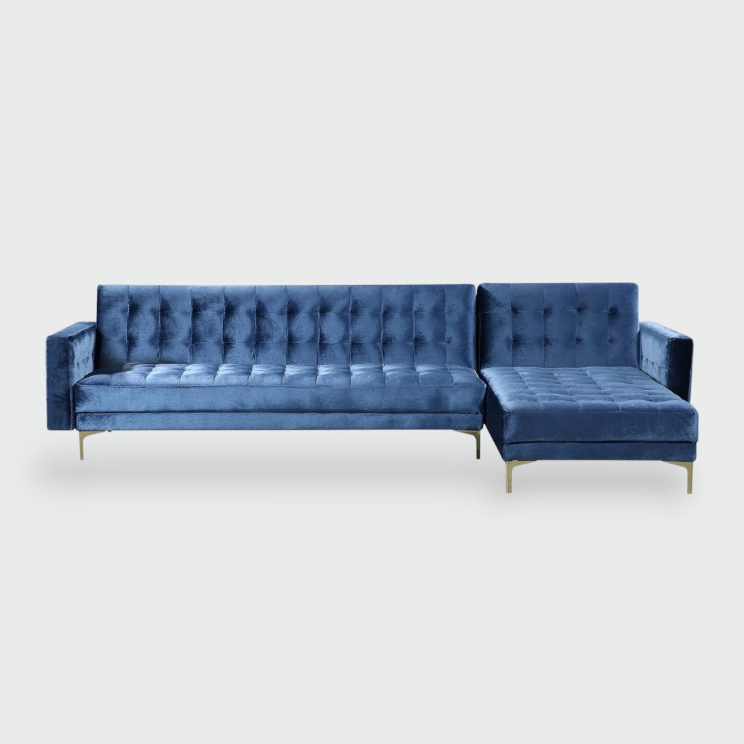 Amanadal Velvet Right Facing Sectional Sofa - Futu With . . .