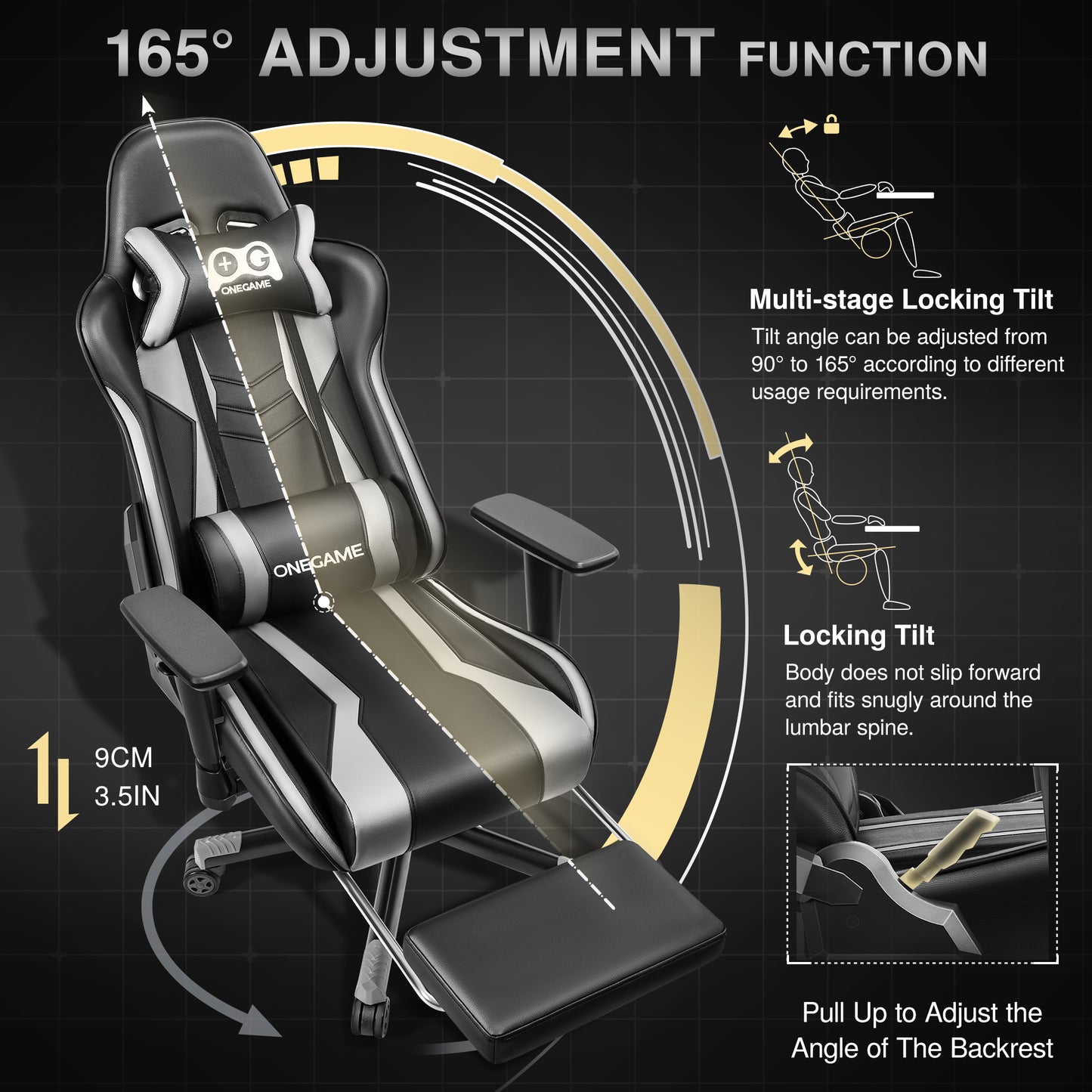Reclining PU Leather Gaming Chair