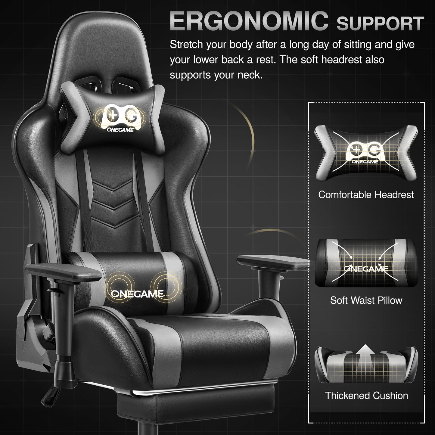 Reclining PU Leather Gaming Chair