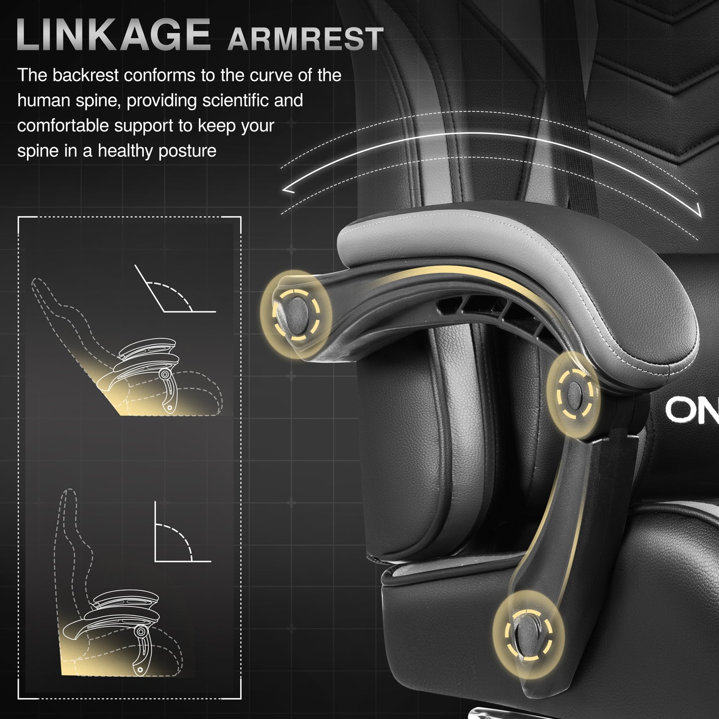 Ergonomic Gaming Chair with Footrest Recliner