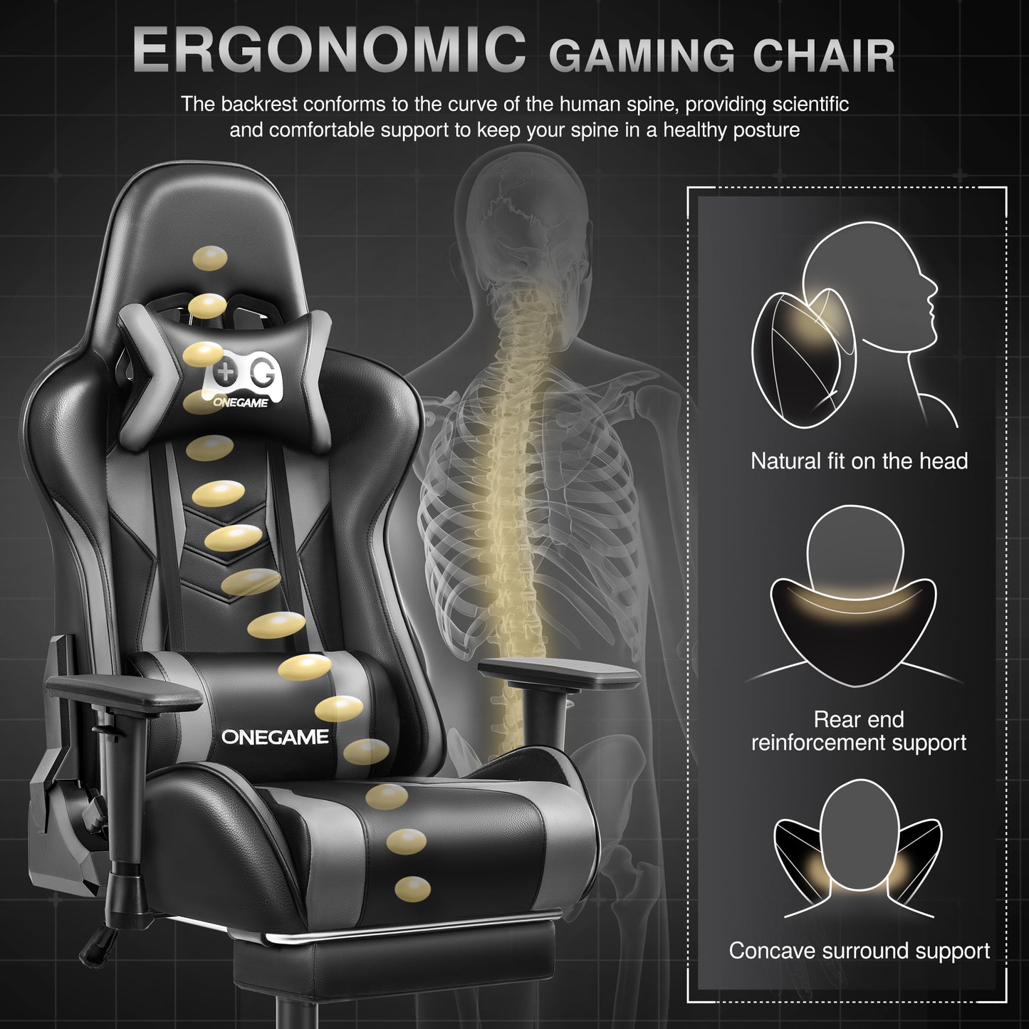 Reclining PU Leather Gaming Chair
