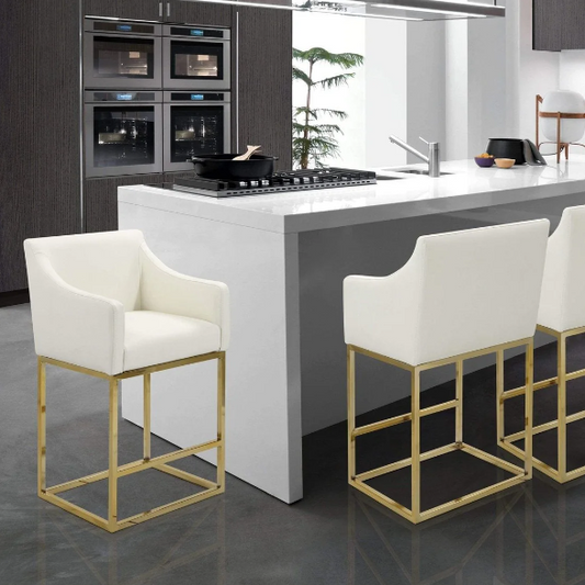 Cordele Faux Leather Counter Stool Chair - Futu With . . .