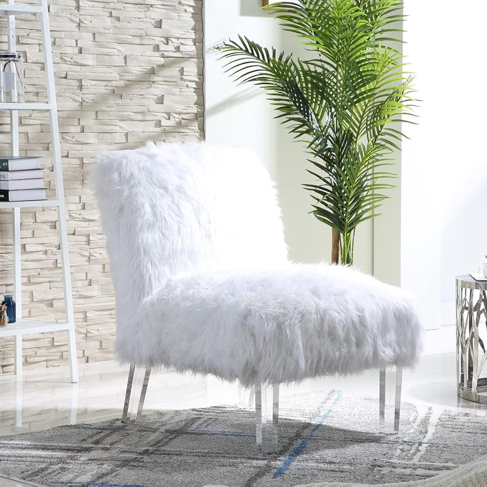 Fabio Faux Fur Accent Chair - Futu With . . .