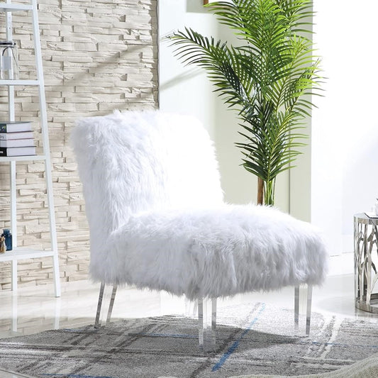Fabio Faux Fur Accent Chair - Futu With . . .