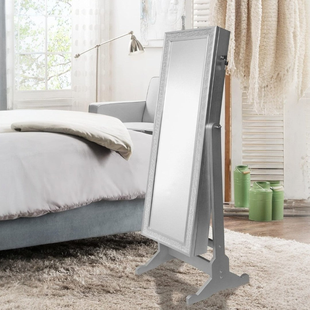 Glitzy Storage Armoire Cheval Mirror - Futu With . . .