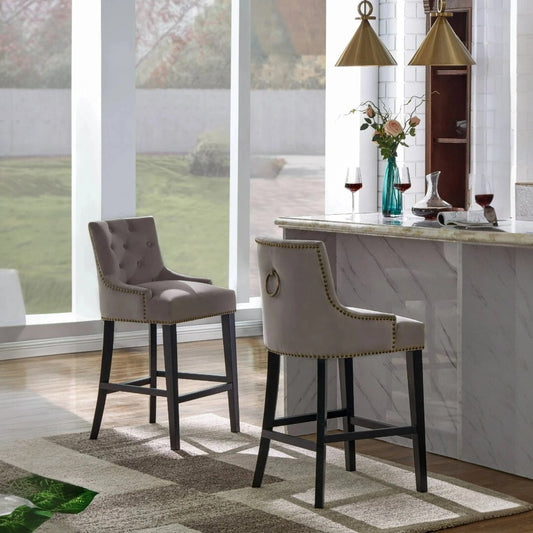 Leigh Velvet Counter Stool Chair - Futu With . . .