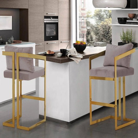 Lola Velvet Counter Stool Chair - Futu With . . .
