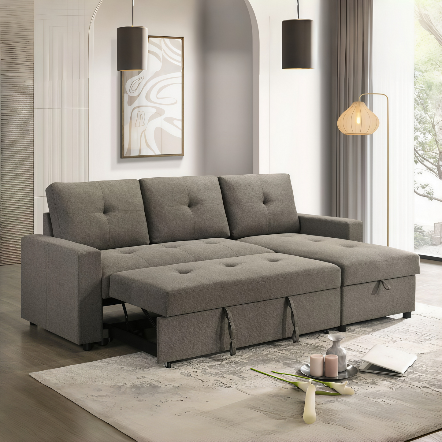 Giorg Light Brown Sectional Sofa