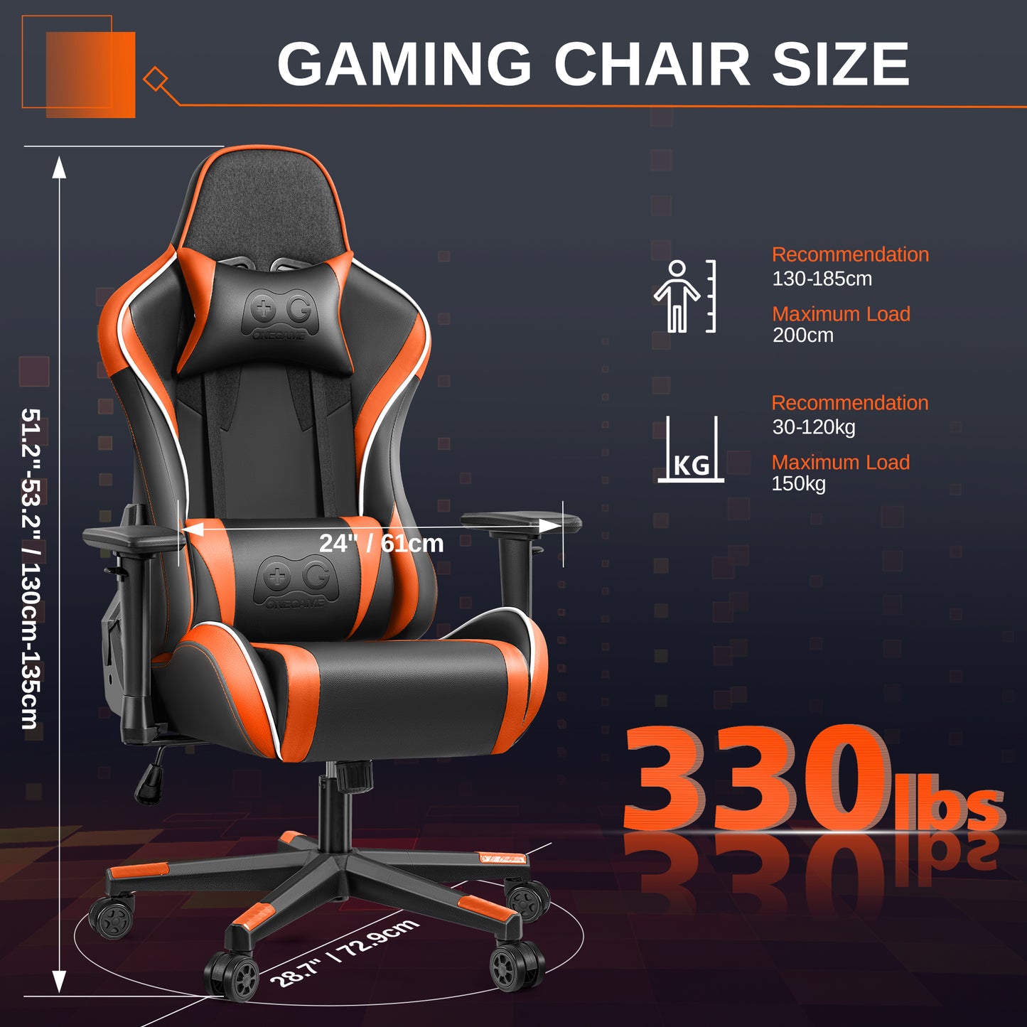 Ergonomic Gaming Chair with 3D Armrests