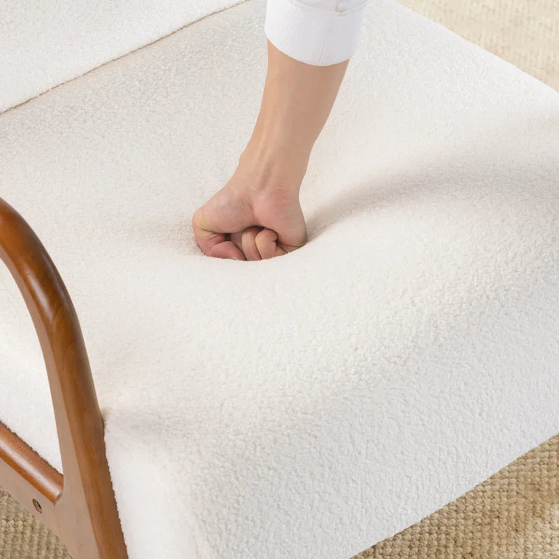 Sherpa Accent Chair with Curved Armrests