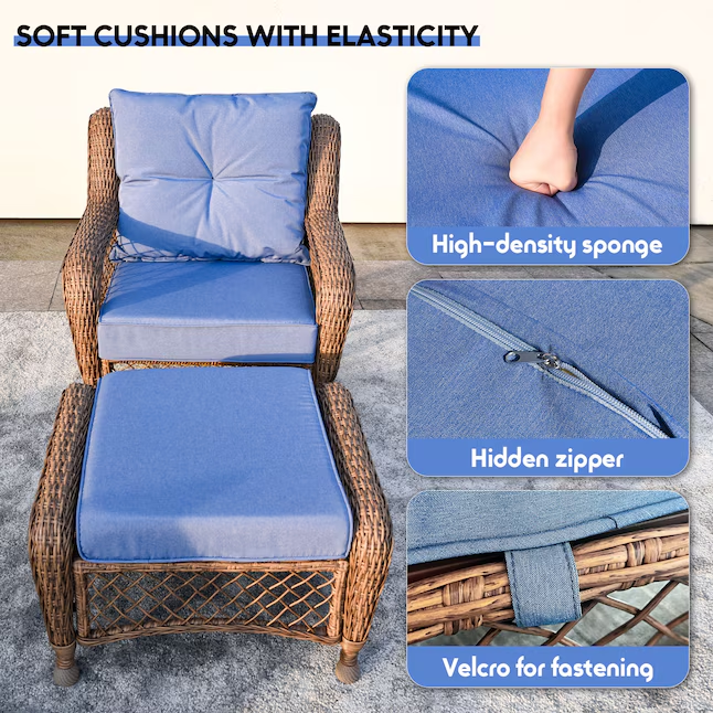 6 -Piece Wicker Patio Sofa Set with Coffee Table