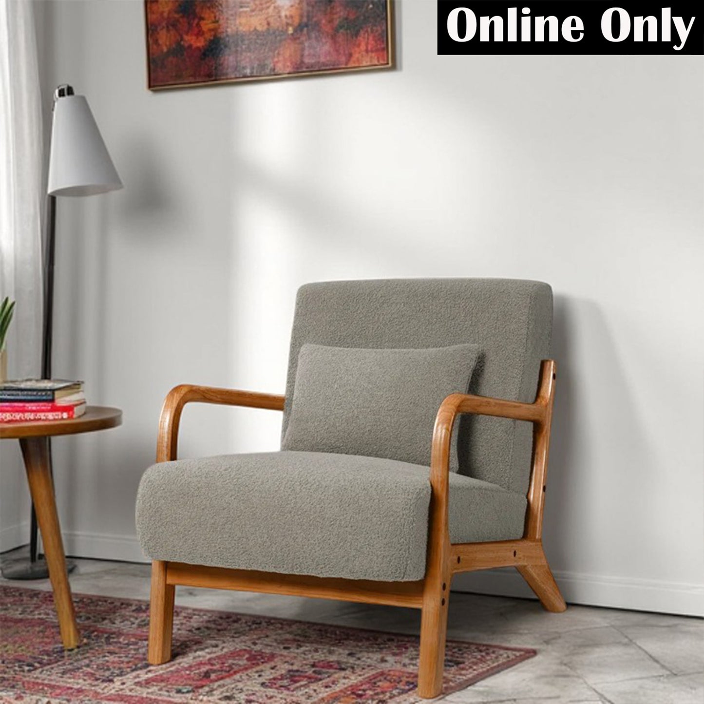 Sherpa Accent Chair with Curved Armrests