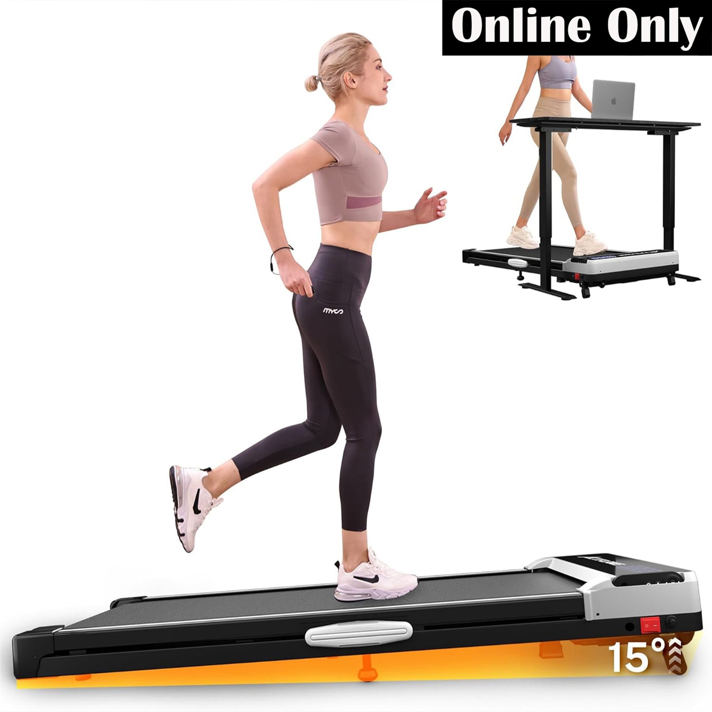 Incline Walking Pad Treadmill with Remote Control
