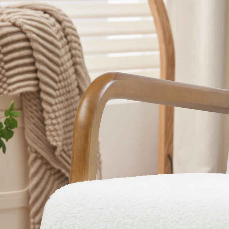 Sherpa Accent Chair with Curved Armrests